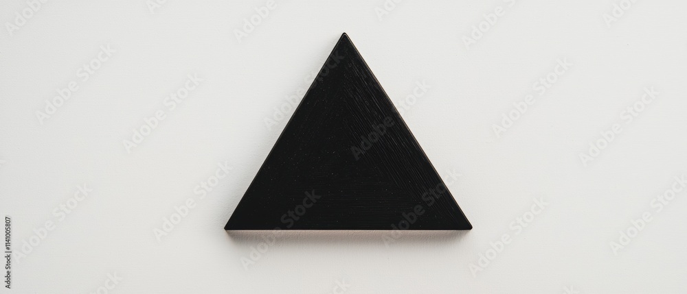 Black triangle on a white background. the triangle is in the shape of a triangle and appears to be made of a smooth, glossy material. it is triangular in shape and has a pointed top and a flat bottom. Black triangle on a white background. the triangle is in the shape of a triangle and appears to be made of a smooth, glossy material. it is triangular in shape and has a pointed top and a flat bottom.