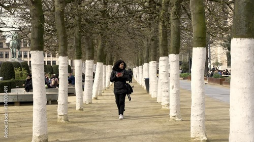 person walking in the park
