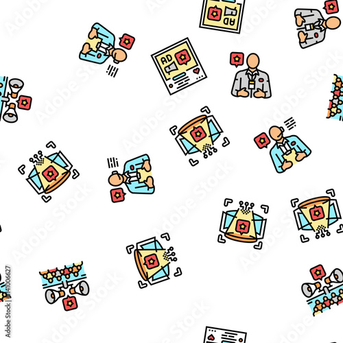 event agency party business vector seamless pattern thin line illustration