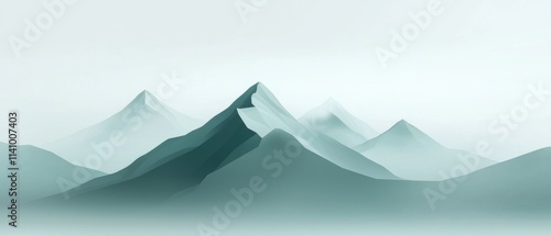 Digital illustration of a mountain range. the mountains are in a light blue color and are silhouetted against a white background.