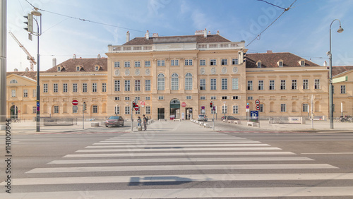 The Museumsquartier timelapse hyperlapse or Museums Quartier is an area in the centre of Vienna, Austria. photo