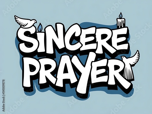 Sincere Prayer Image With Doves And Candle photo