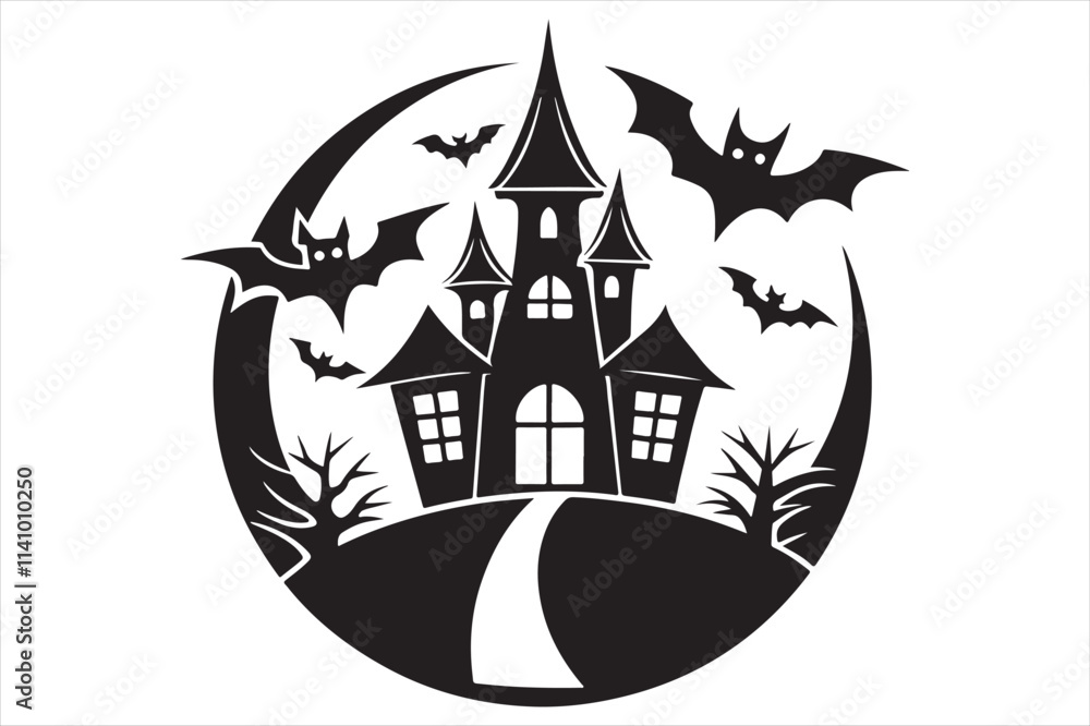 A Halloween Black and White Silhouette A Halloween Black and White Silhouette