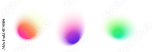 Fluid shapes with gradient aura and blurred color effect. Abstract elements with smooth transitions. Flat vector illustration isolated on white background.

