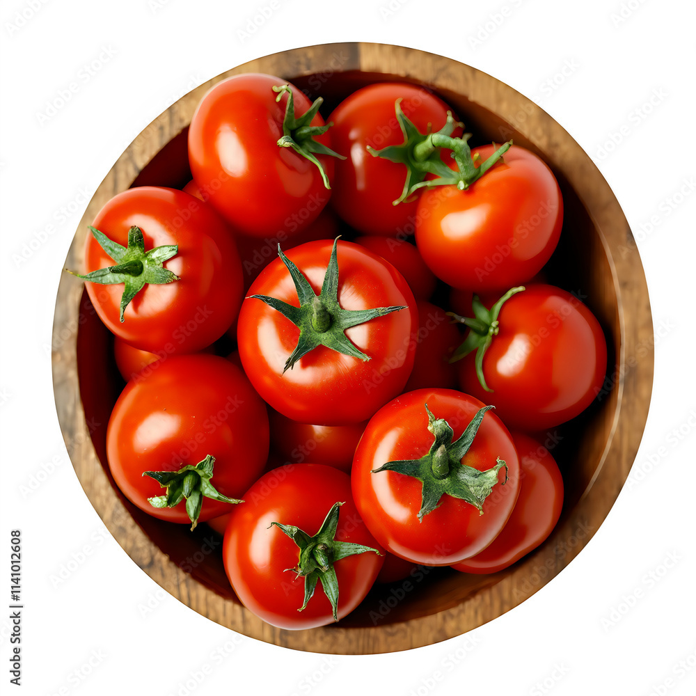 Fresh Tomatoes in Wooden Bowl Fresh Tomatoes in Wooden Bowl