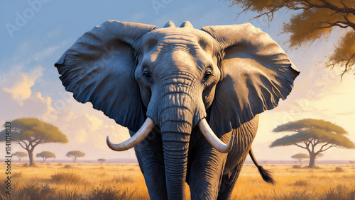 Explore stunning elephant images and art: majestic giants, baby elephants, and herds in the wild. Perfect for presentations, nature projects, and creative designs. photo