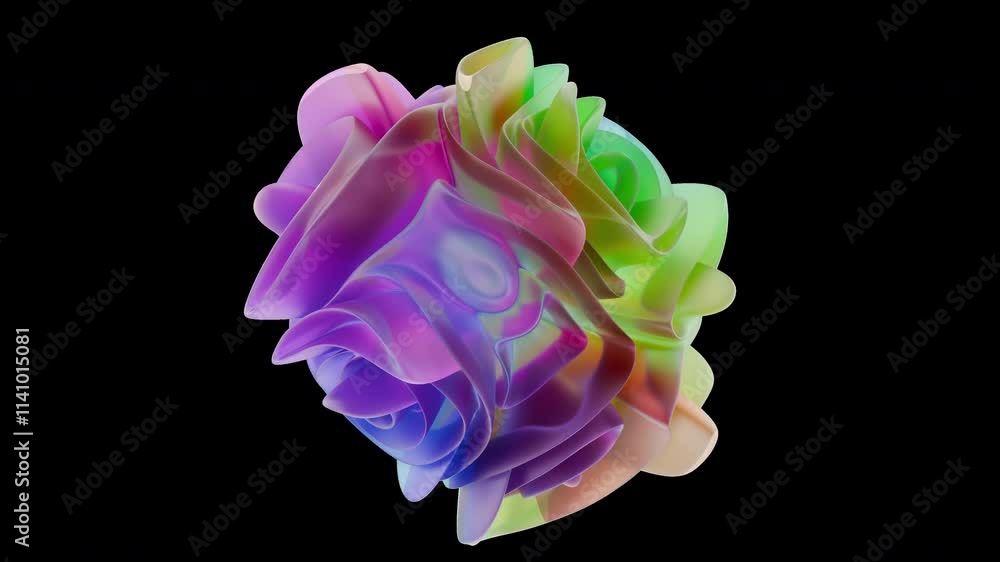 multicolor abstract shape on alpha channel. 3d animation of an abstract multicolor shape. abstract colorful shape isolated multicolor abstract shape on alpha channel. 3d animation of an abstract multicolor shape. abstract colorful shape isolated