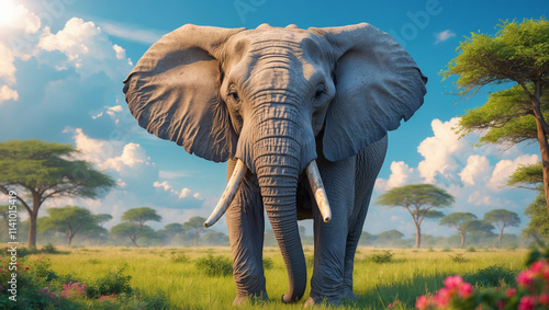 Explore stunning elephant images and art: majestic giants, baby elephants, and herds in the wild. Perfect for presentations, nature projects, and creative designs. photo