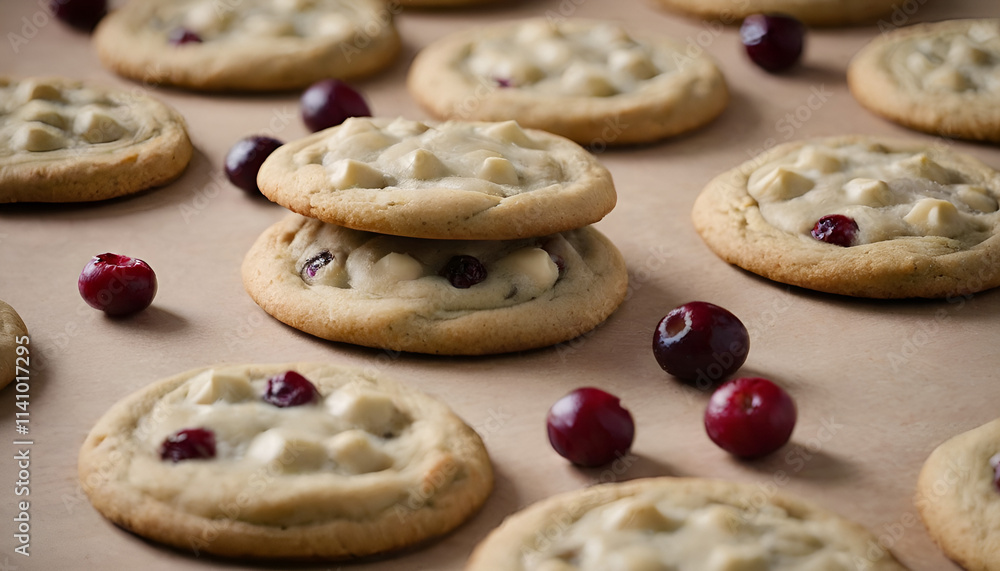 batch of cranberry white chocolate chip cookies batch of cranberry white chocolate chip cookies