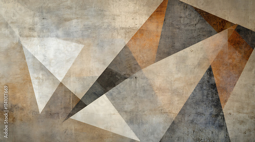 Wallpaper Mural Modern abstract design featuring geometric shapes in earthy tones of beige, brown and grey on a textured background Torontodigital.ca