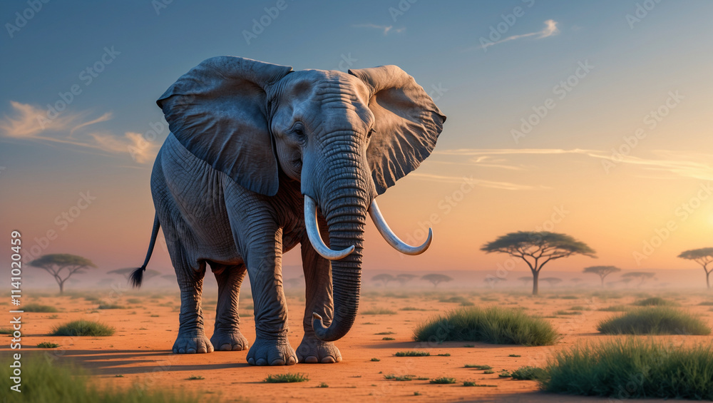 Fototapeta premium Explore stunning elephant images and art: majestic giants, baby elephants, and herds in the wild. Perfect for presentations, nature projects, and creative designs.