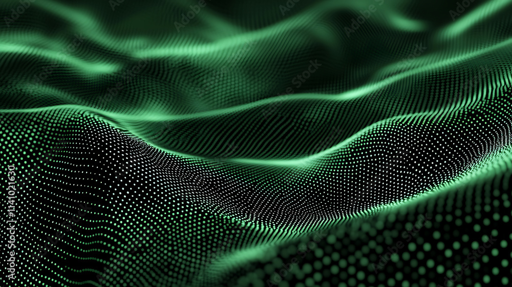 Green abstract background with gradient dots and wavy lines gradient halftone pattern Green abstract background with gradient dots and wavy lines gradient halftone pattern