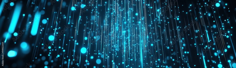 Blue background vector presentation design with digital technology, big data, and blue glowing light stripes Generative AI Blue background vector presentation design with digital technology, big data, and blue glowing light stripes Generative AI