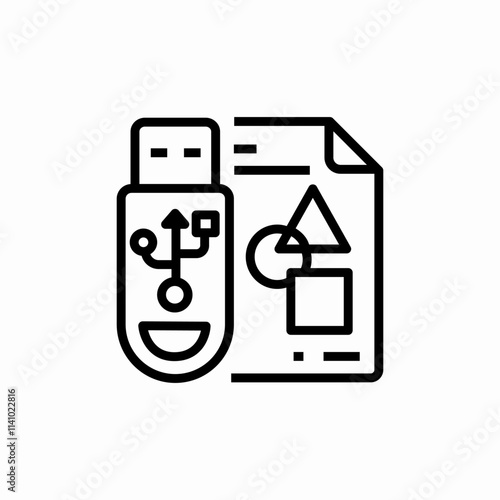 flash drive graphic design file icon sign vector