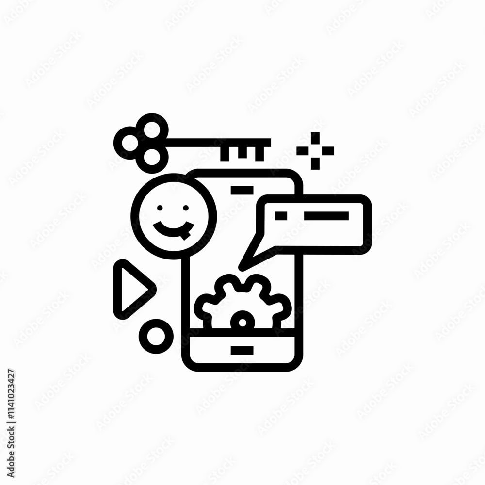 phone social media content icon sign vector phone social media content icon sign vector