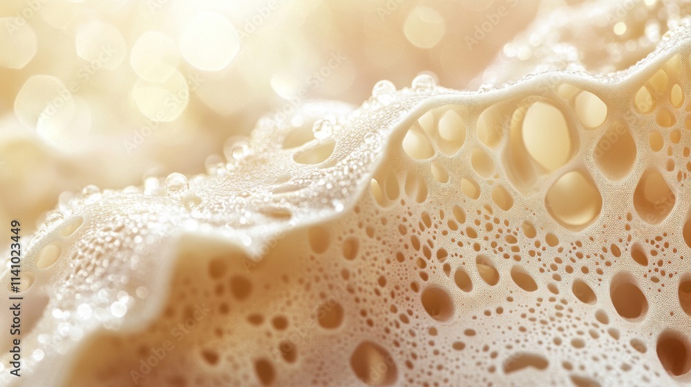 Close-up of textured surface with bubbles and soft lighting. Close-up of textured surface with bubbles and soft lighting.