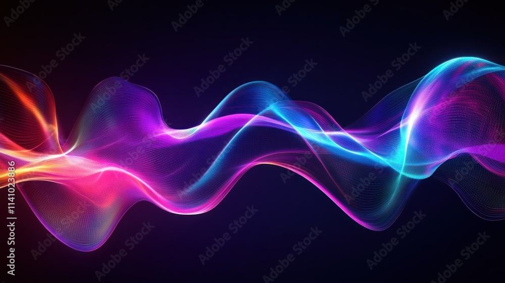 Naklejka premium Abstract wave illustration with vibrant colors representing sound or energy flow.