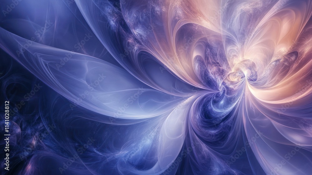 Obraz premium An abstract digital artwork featuring swirling colors and shapes, evoking a sense of depth.