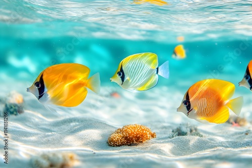 tropikalne ryby, woda, korale, natura, piękno natury, tropiki, podwodny świat, turkusowa woda, biały piasek, harmonia, światło, refleksy, ryby i woda, tropikalne miejsce, egzotyka, plaża, delikatne fa