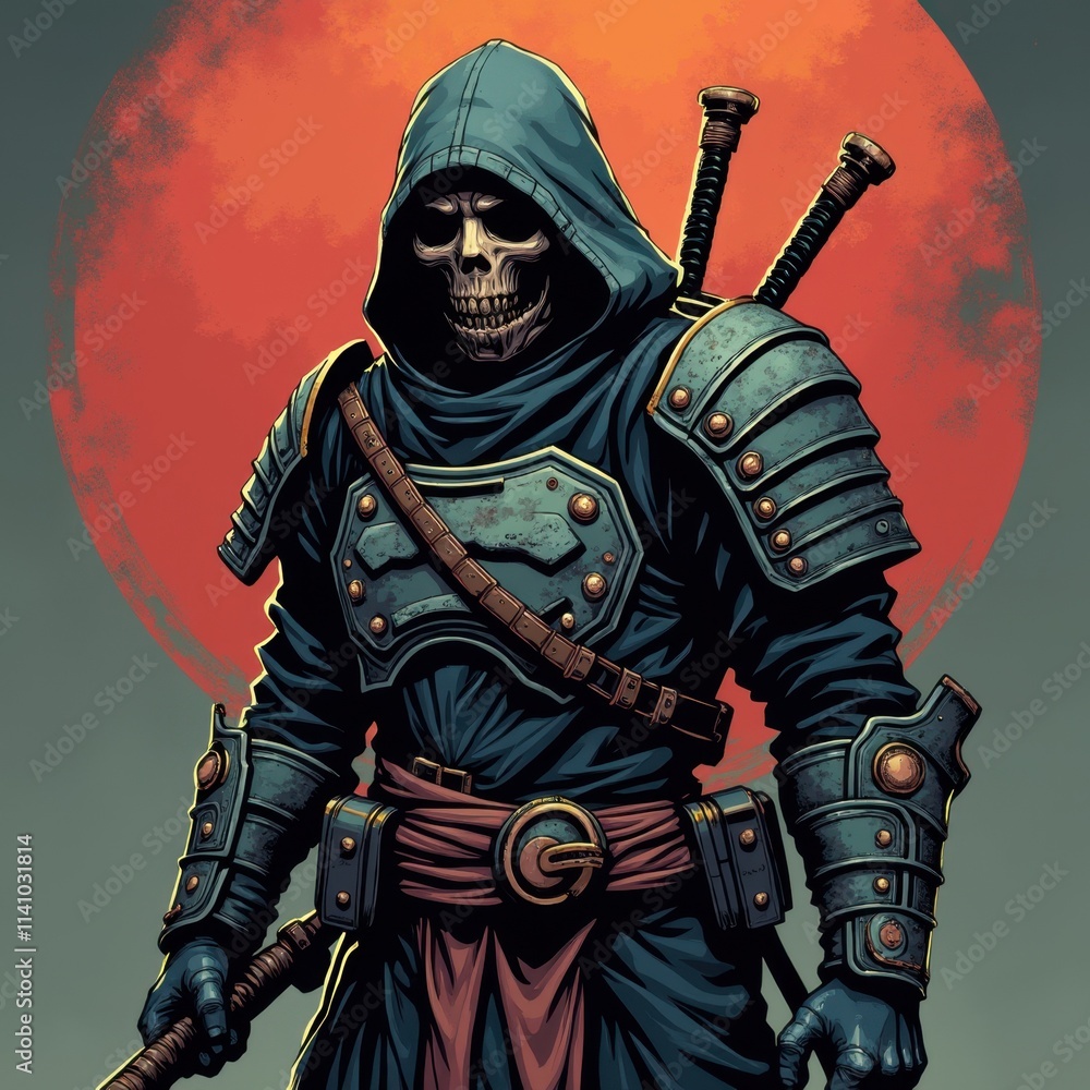 Naklejka premium Undead Ronin Twitch Alert Logo