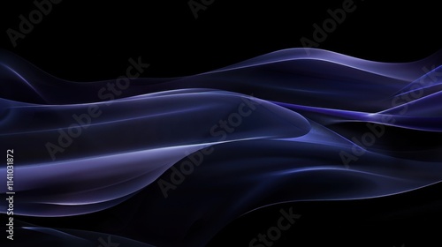 Minimalistic abstraction. Geometry abstract wavy background. Dark deep blue purple colors.