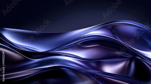Minimalistic abstraction. Geometry abstract wavy background. Dark deep blue purple colors.