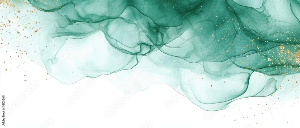 Fototapeta premium Flowing green abstract art digital design contemporary aesthetic minimalist style artistic expression