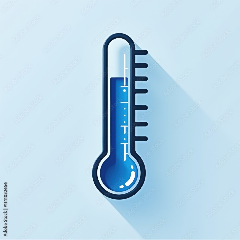 Blue Thermometer Icon Illustration Blue Thermometer Icon Illustration