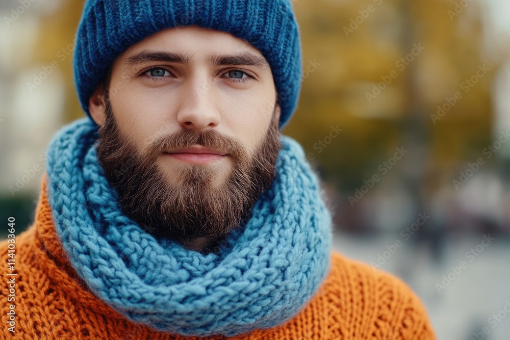 Stylish man in autumn winter fashion with beard and mustache. Stylish man in autumn winter fashion with beard and mustache.