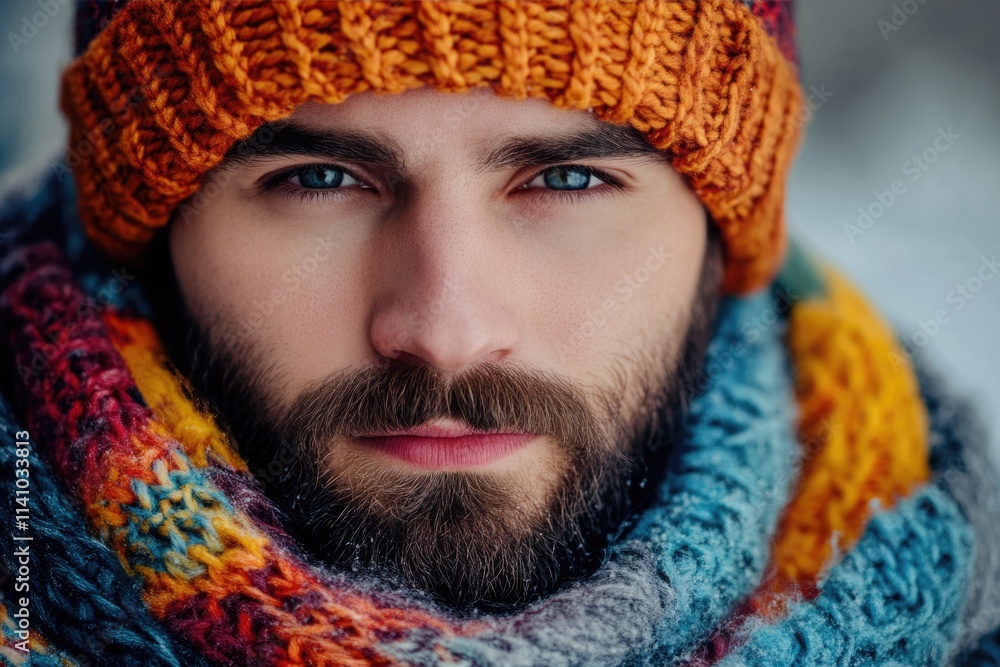 Stylish winter fashion for men with beard. Stylish winter fashion for men with beard.