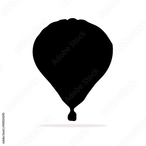 striking vector silhouette of a graceful hot air balloon soaring through the sky.