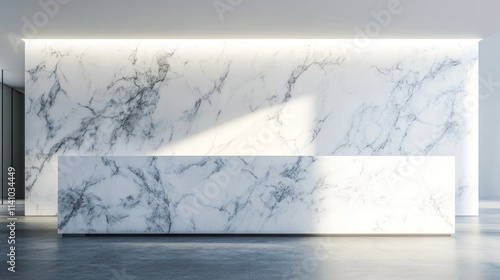 Modern Marble Reception Desk in Minimalist Interior
