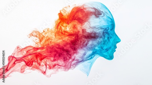 An Abstract Profile Featuring Vibrant and Colorful Elements of Smoke in Its Design