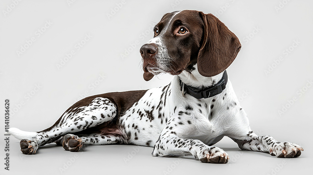 Adorable spotted dog lying down. Adorable spotted dog lying down.
