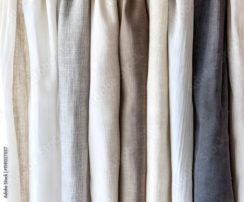 Neutral Fabric Textures in Soft Tones for Interior Design