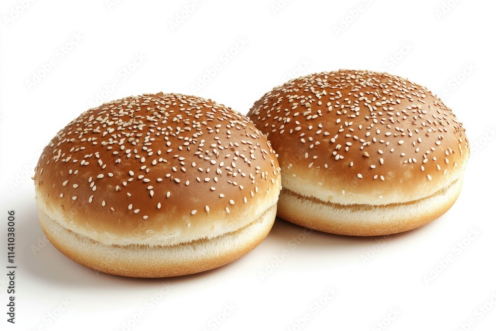 freshly baked hamburger bread isolated on white background freshly baked hamburger bread isolated on white background