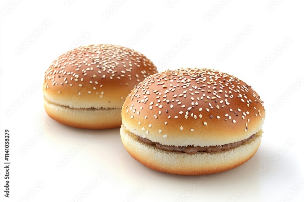freshly baked hamburger bread isolated on white background freshly baked hamburger bread isolated on white background