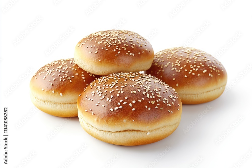 freshly baked hamburger bread isolated on white background freshly baked hamburger bread isolated on white background