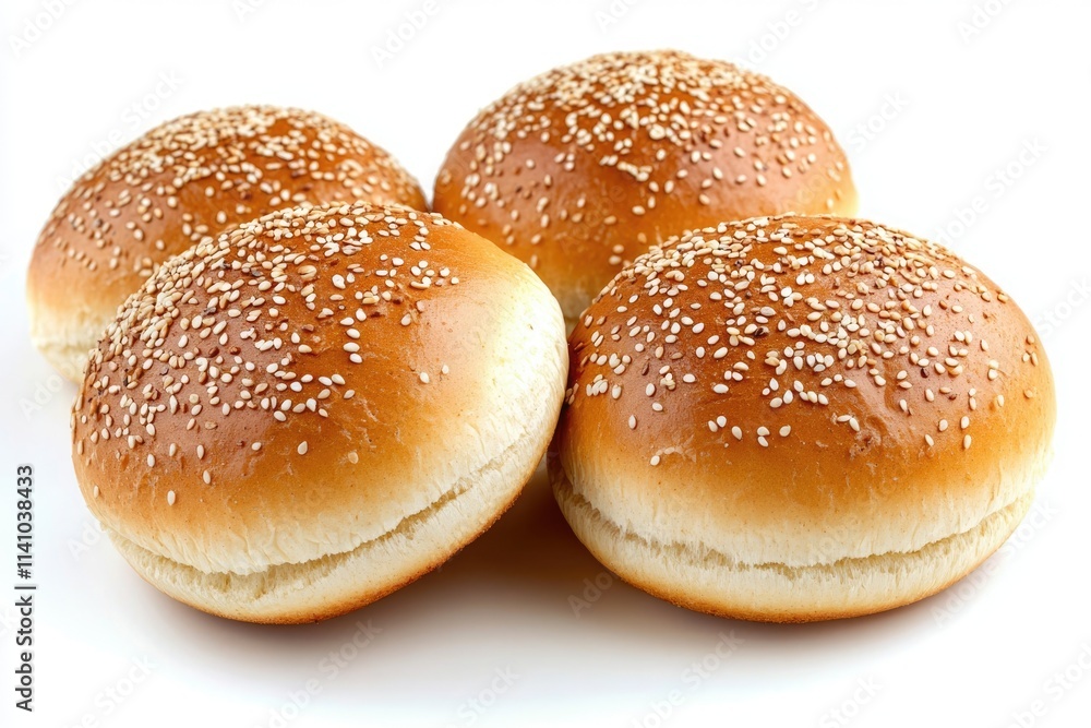 freshly baked hamburger bread isolated on white background freshly baked hamburger bread isolated on white background