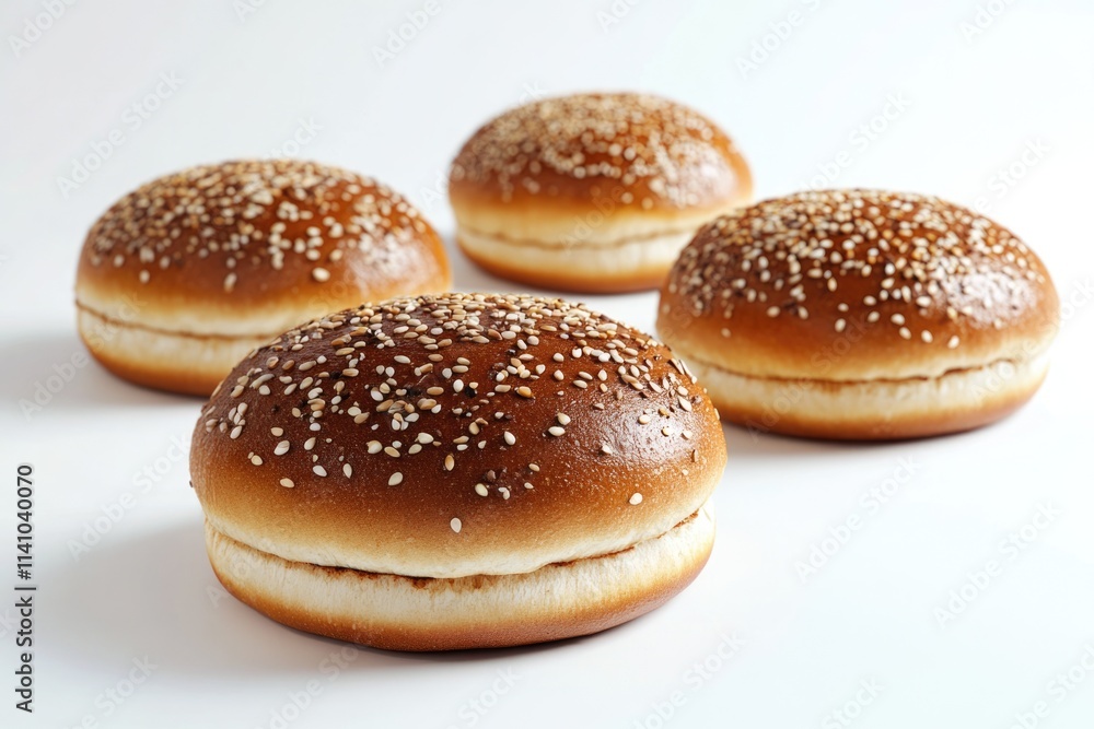 freshly baked hamburger bread isolated on white background freshly baked hamburger bread isolated on white background