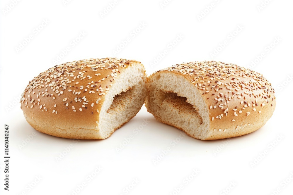 freshly baked hamburger bread isolated on white background freshly baked hamburger bread isolated on white background