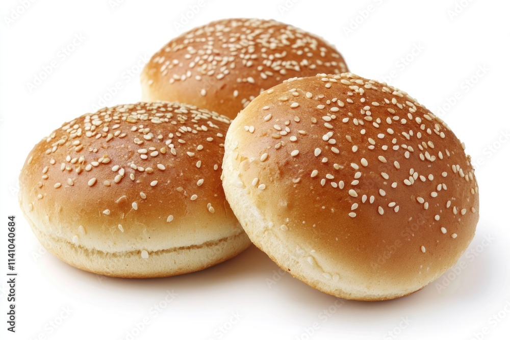 freshly baked hamburger bread isolated on white background freshly baked hamburger bread isolated on white background