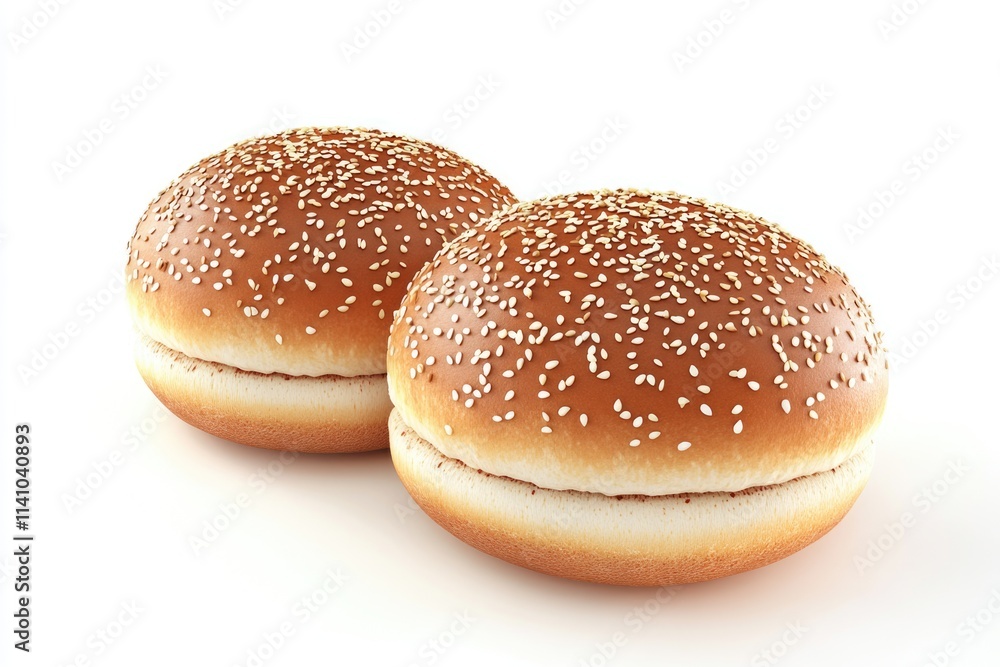 freshly baked hamburger bread isolated on white background freshly baked hamburger bread isolated on white background