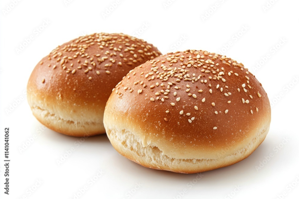 freshly baked hamburger bread isolated on white background freshly baked hamburger bread isolated on white background