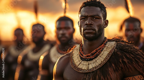 Black History Month African Tribe at Sunset Ritual Culture Tradition