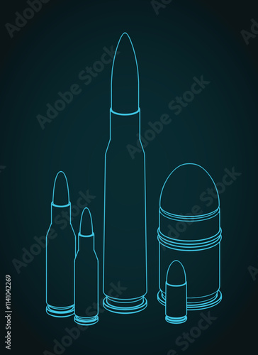 Bullets of various NATO calibers illustration