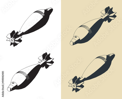 Mortar shell illustrations