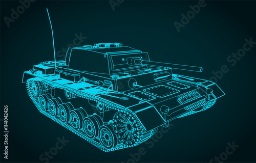 World War II medium tank blueprint