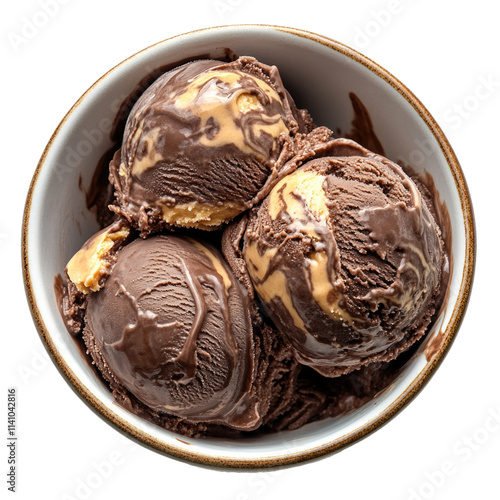 Bowl of  Chocolate Ice Crea...