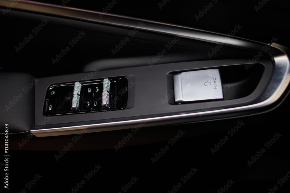 Modern Car Door Control Panel with Window Switches for convenience and functionality Modern Car Door Control Panel with Window Switches for convenience and functionality